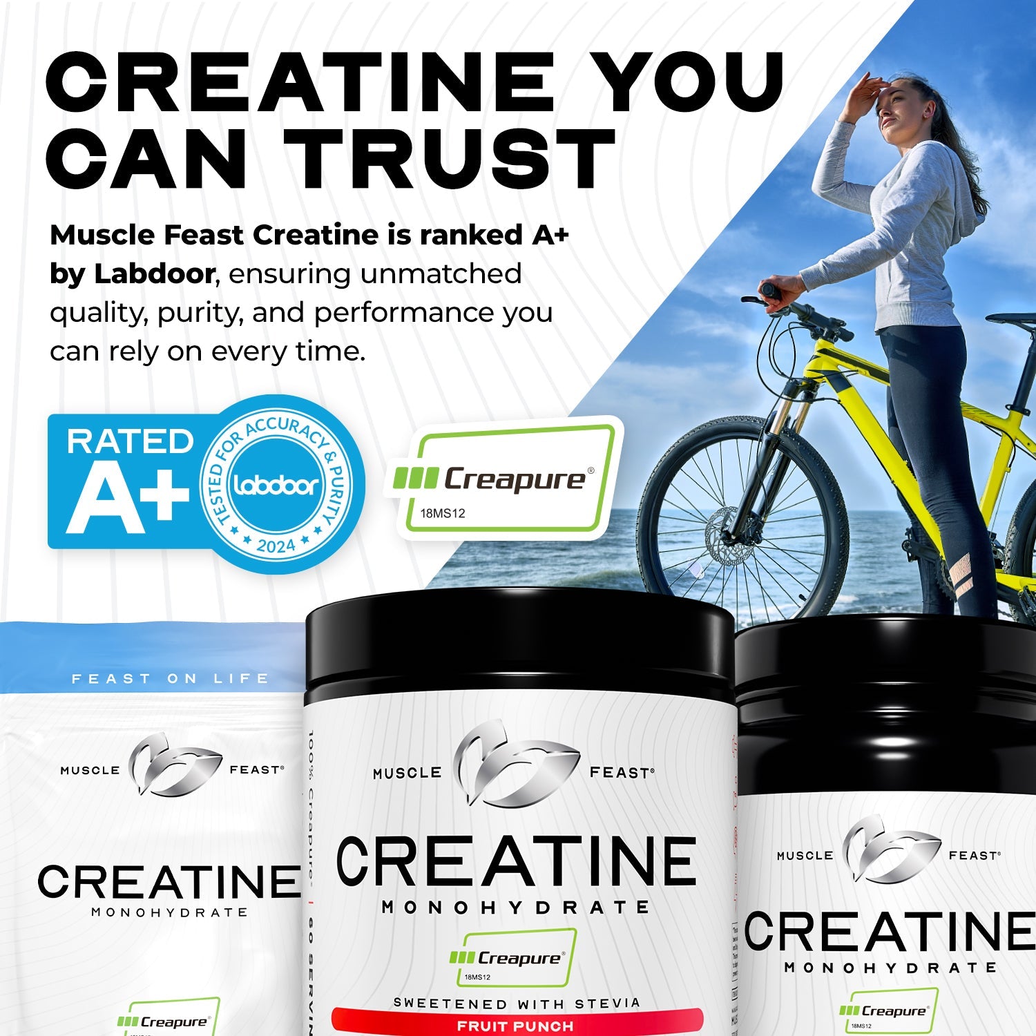Creapure Creatine Monohydrate Powder, Vegan Keto
