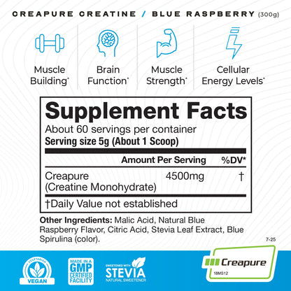 Creapure Creatine Monohydrate Powder, Vegan Keto