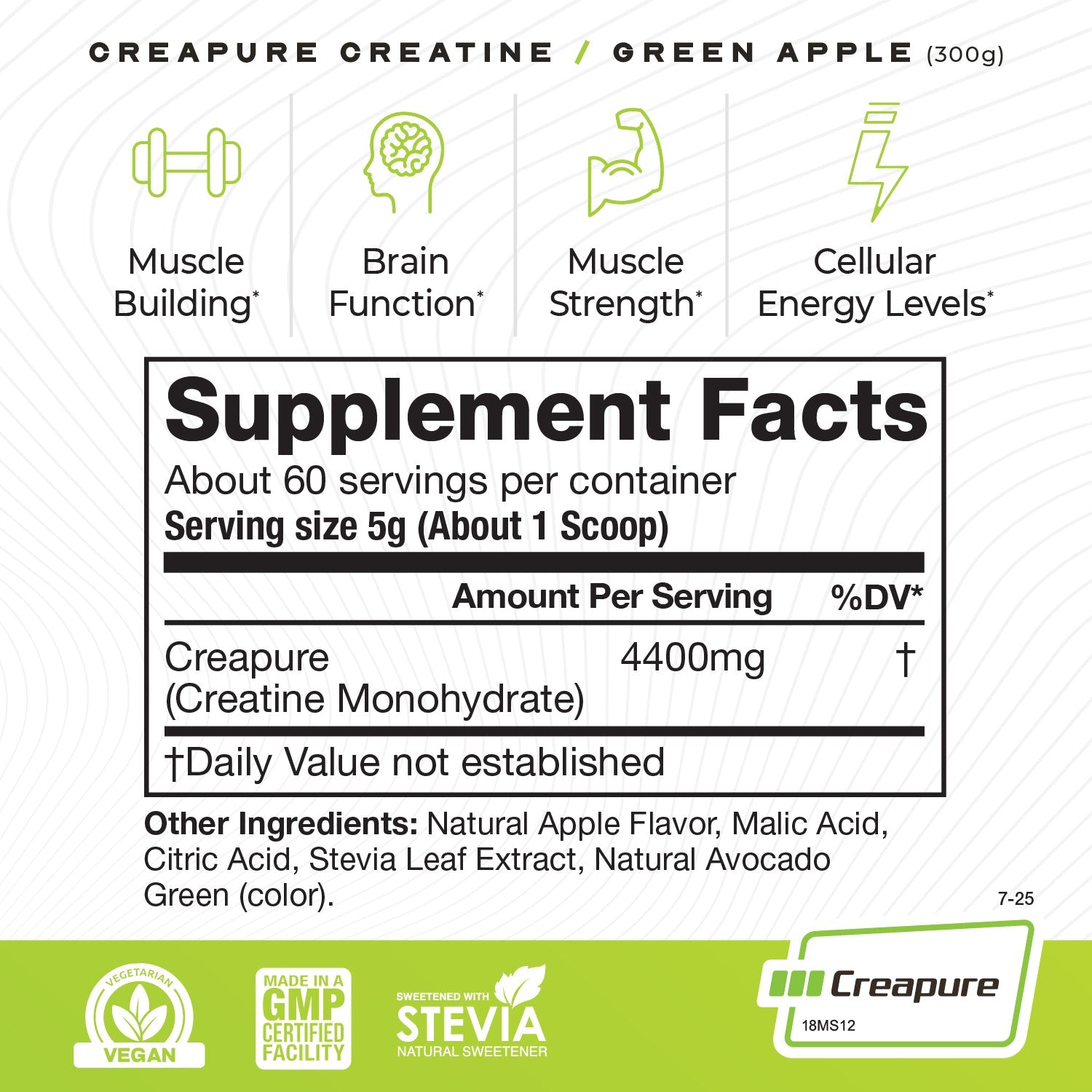 Creapure Creatine Monohydrate Powder, Vegan Keto