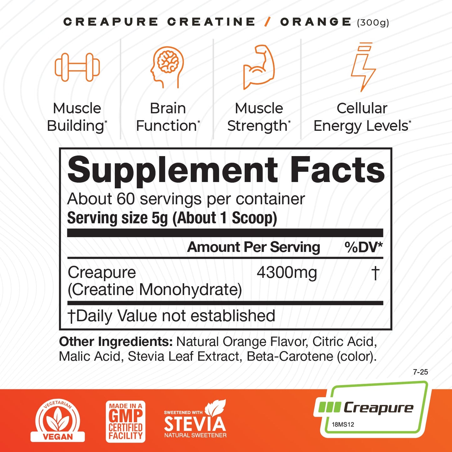Creapure Creatine Monohydrate Powder, Vegan Keto