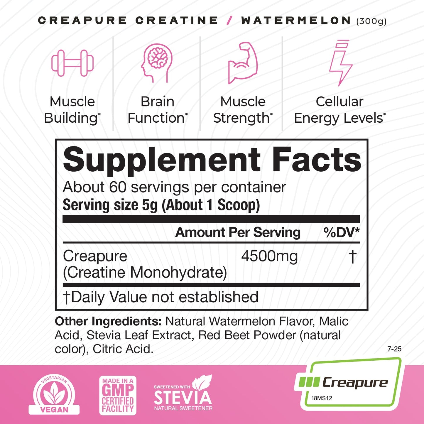 Creapure Creatine Monohydrate Powder, Vegan Keto